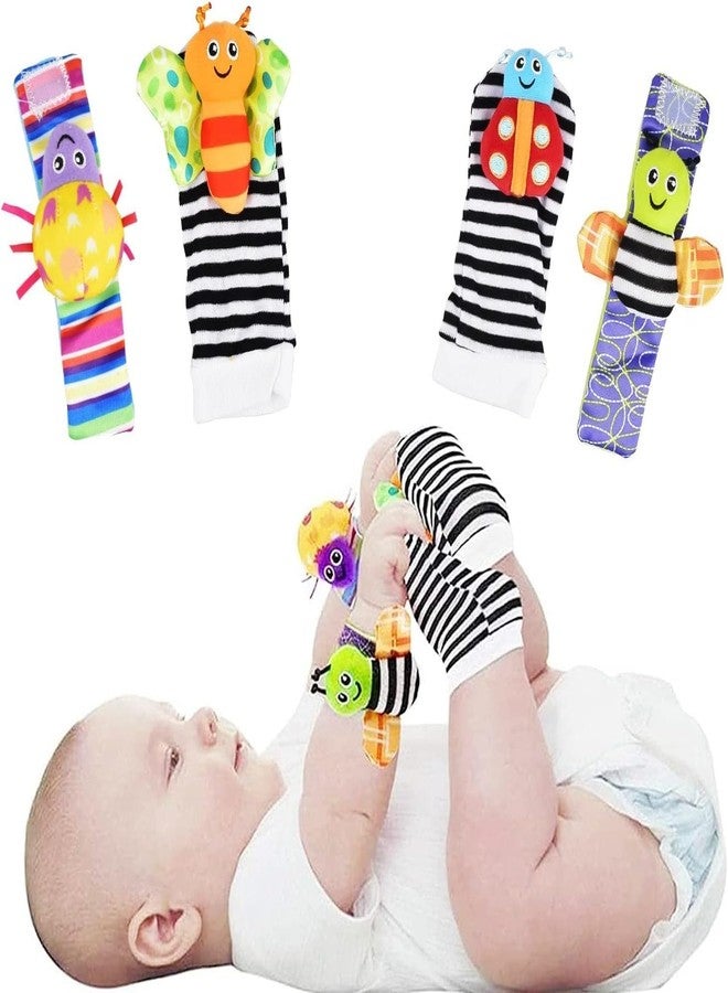BeFunky Wrist Rattles, Toys Rattles Socks for Babies, Baby Socks Soft Sensory Toys for Babies Birth Birthday, Baby Essential Gifts for 0-3, 0-6, 3-6, 6-12 Months (Butterfly + Beetle) Pack of 4 - Image 3